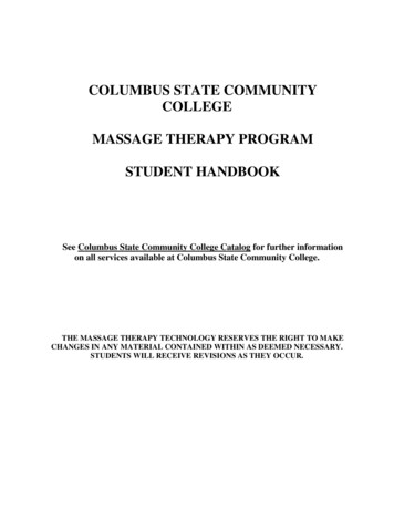 Massage Student Handbook - Columbus State Community College