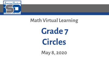Math Virtual Learning Grade 7 Circles
