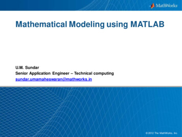 Mathematical Modeling Using MATLAB - MathWorks
