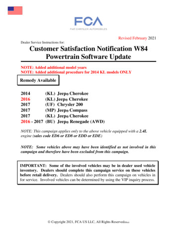 Customer Satisfaction Notification W84 Powertrain Software Update