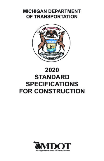 MDOT 2020 Standard Specifications For Construction [WEB .