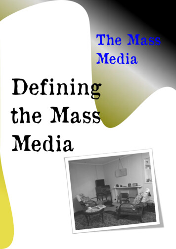 Defining The Mass Media - Sociology