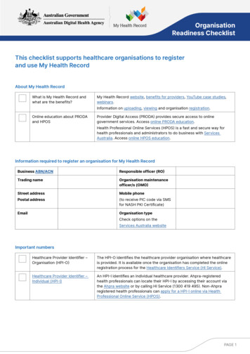 This Checklist Supports Healthcare Organisations To Register And Use My .