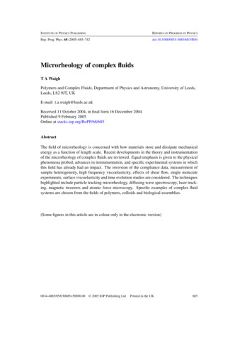 Microrheology Of Complex ﬂuids - QLI