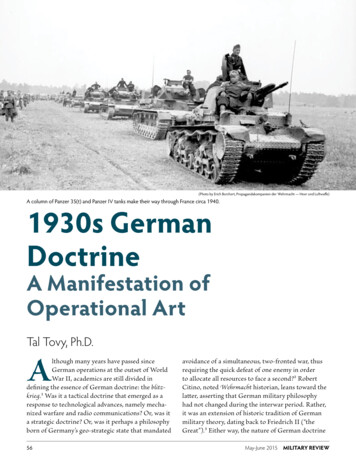1930s German Doctrine - Army University Press