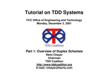 Tutorial On TDD Systems