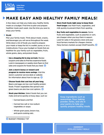 MAKE EASY AND HEALTHY FAMILY MEALS!