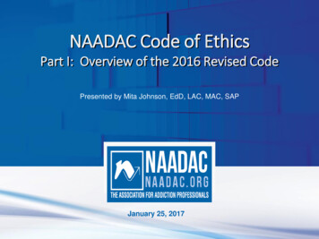 NAADAC Code Of Ethics