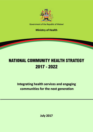 NATIONAL COMMUNITY HEALTH STRATEGY 2017 - 2022