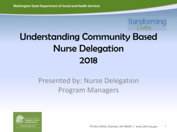 Understanding Community Based Nurse Delegation 2018 - Wa
