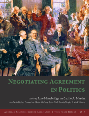 Negotiating Agreement In Politics - Harvard University
