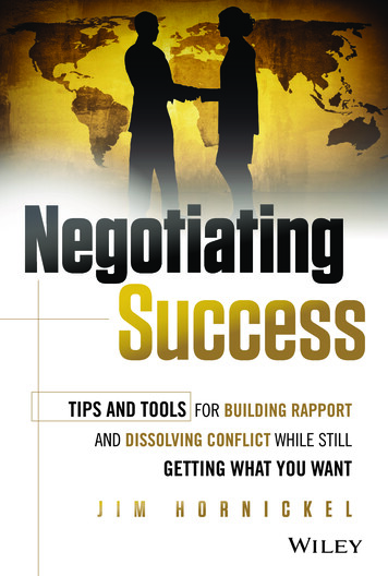 Negotiating Success Tips And Tools For Building Rapport .