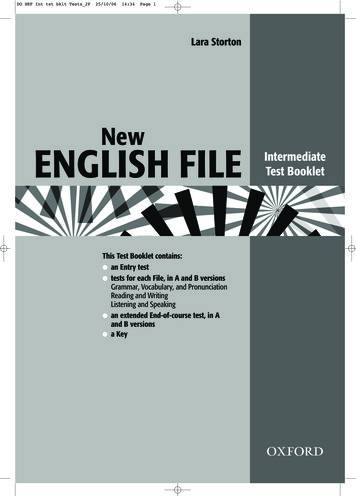 New ENGLISH FILE Intermediate Test Booklet