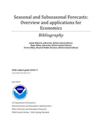 Seasonal And Subseasonal Forecasts: Overview And Applications