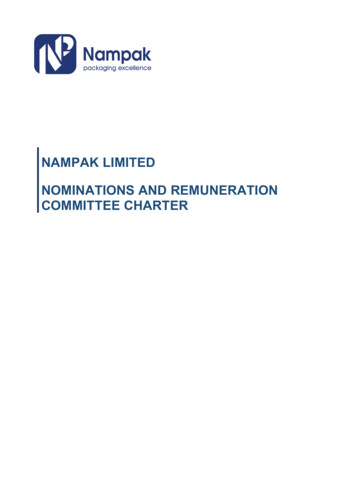 Nampak Limited Nominations And Remuneration Committee Charter