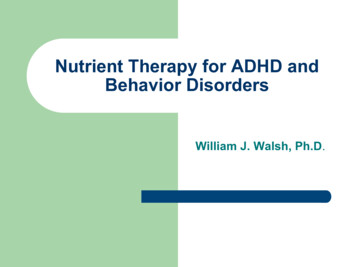 Nutrient Therapy For ADHD And Behavior Disorders