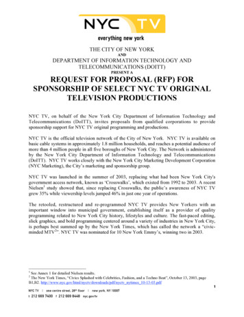 REQUEST FOR PROPOSAL (RFP) FOR SPONSORSHIP OF 