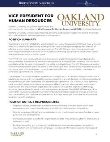 Vice President For Human Resources