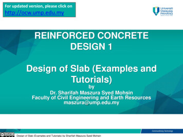 REINFORCED CONCRETE DESIGN 1 Design Of Slab (Examples And Tutorials)