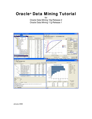 Oracle Data Mining Tutorial - ELTE