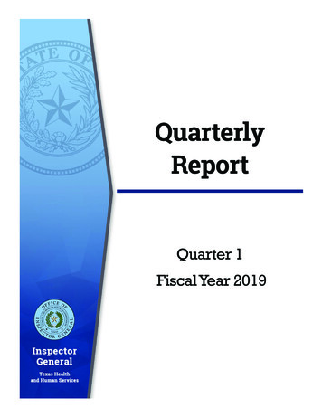 Quarterly Report - Oig.hhs.texas.gov