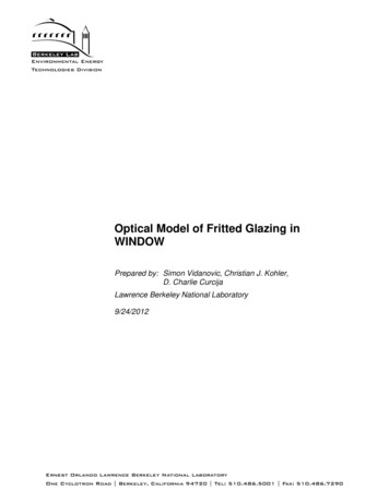 Optical Modeling Of Fritted Glazing - Windows And Daylighting