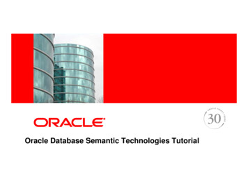 Oracle Database Semantic Technologies Tutorial