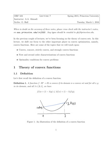 1 Theory Of Convex Functions - Princeton University