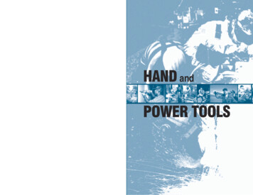 Hand And Power Tools - Occupational Safety And Health .