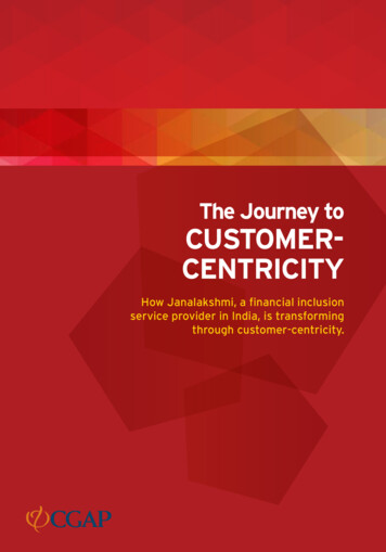 The Journey To CUSTOMER- CENTRICITY - CGAP