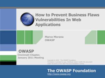 How To Prevent Business Flaws Vulnerabilities In Web Applications - OWASP