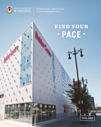 FIND YOUR PACE - University Of Winnipeg
