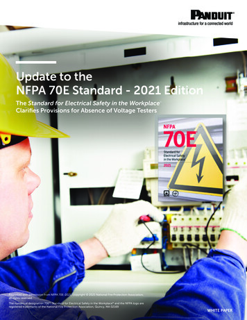 Update To The NFPA 70E Standard - 2o21 Edition