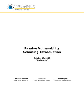 Passive Vulnerability Scanning Introduction - Tenable, Inc.