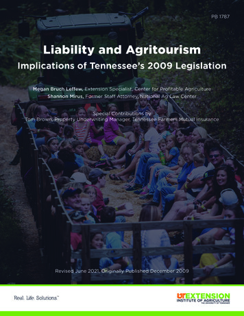 Liability And Agritourism - University Of Tennessee