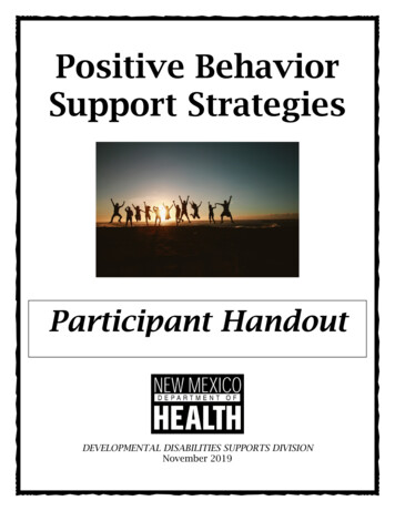 Positive Behavior Support Strategies - University Of New .