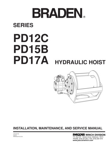 SERIES PD12C PD15B PD17A HYDRAULIC HOIST - Winches,Inc.