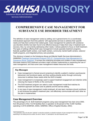Comprehensive Case Management For Substance Use Disordeer Treatment