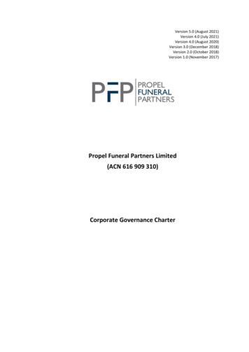 Corporate Governance Charter - Propel Funeral Partners