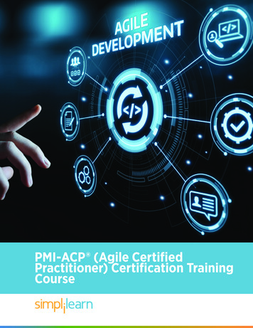 PMI-ACP (Agile Certified Practitioner) Certification .