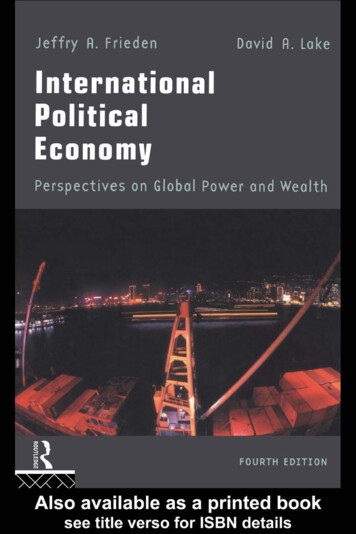 International Political Economy: Perspectives On Global .