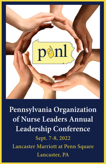 Pennsylvania Organization Of Nurse Leaders Annual Leadership Conference