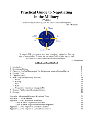 Practical Guide To Negotiating In The Military