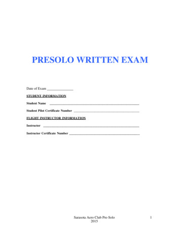 PRESOLO WRITTEN EXAM - FREE Online Private Pilot 