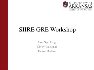 SIIRE GRE Workshop