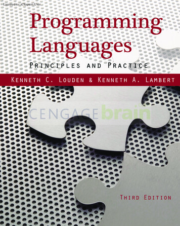 Programming Languages: Principles And Practice, 3rd 