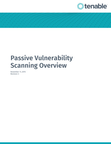 Passive Vulnerability Scanning Overview - Tenable, Inc.