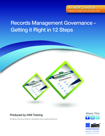 Records Management Governance - Getting It Right In 12 