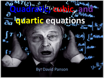 Quadratic, Cubic, And Quartic Equations