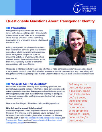 Questionable Questions About Transgender Identity